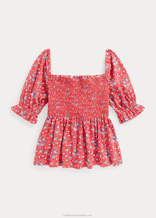 top de jersey de algodón con fruncido floral niños feria campestre floral Ralph Lauren 2XR2V7153