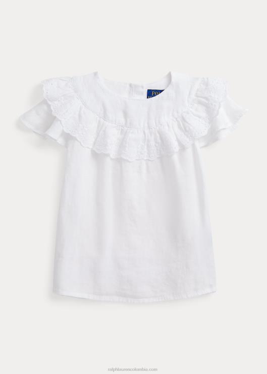 top de lino con volantes niños blanco Ralph Lauren 2XR2V9951