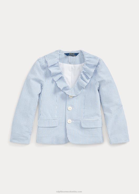 blazer de seersucker con volantes niños azul blanco Ralph Lauren 2XR2V7382