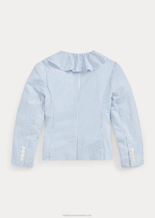 blazer de seersucker con volantes niños azul blanco Ralph Lauren 2XR2V7382