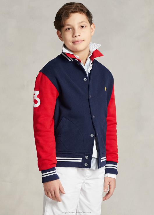 chamarra de béisbol con escudo niños marina de crucero Ralph Lauren 2XR2V5992
