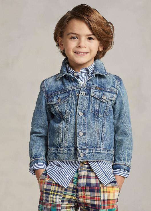 chamarra de camionero de mezclilla niños lavado de timmons Ralph Lauren 2XR2V6436