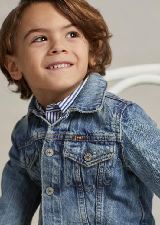 chamarra de camionero de mezclilla niños lavado de timmons Ralph Lauren 2XR2V6436