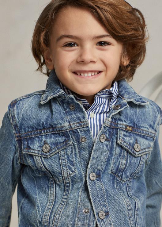 chamarra de camionero de mezclilla niños lavado de timmons Ralph Lauren 2XR2V6436