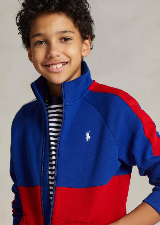 chamarra deportiva con diseño colour block niños rl2000 rojo multi Ralph Lauren 2XR2V5972