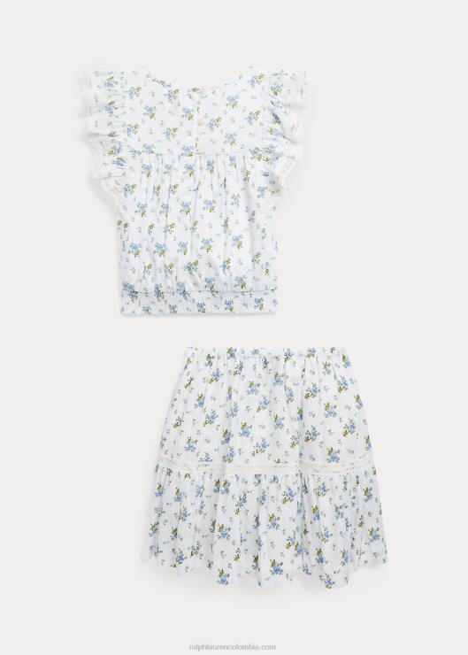 conjunto de top y falda de batista de algodón floral niños etta floral Ralph Lauren 2XR2V6819