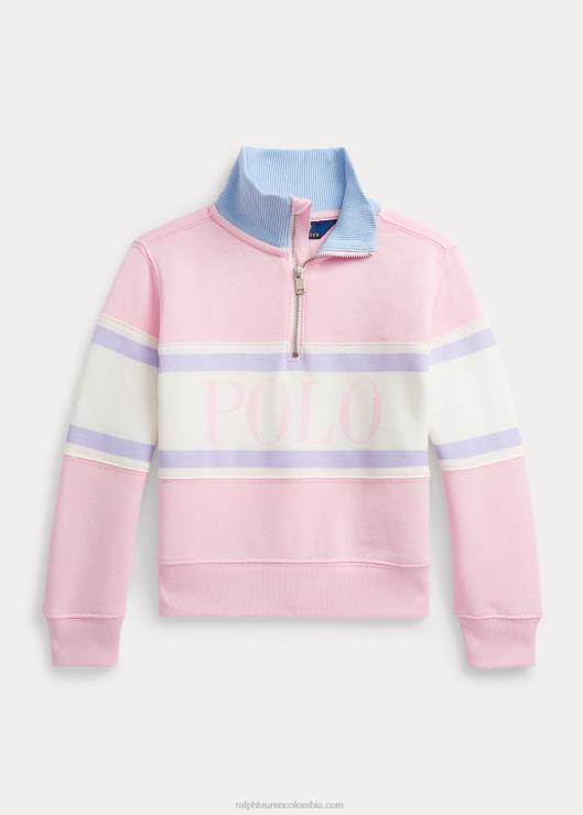 jersey con cierre de cuarto de felpa y logo niños rosa carmelo Ralph Lauren 2XR2V6825