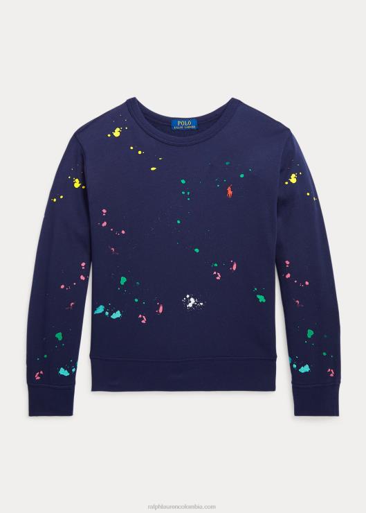 sudadera spa con estampado de salpicaduras de pintura niños marina de crucero Ralph Lauren 2XR2V6169