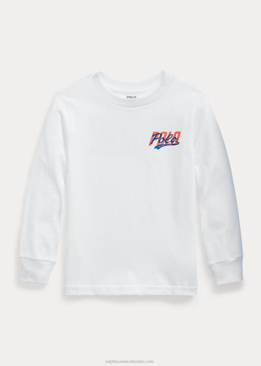 playera de manga larga con logo niños blanco Ralph Lauren 2XR2V6527