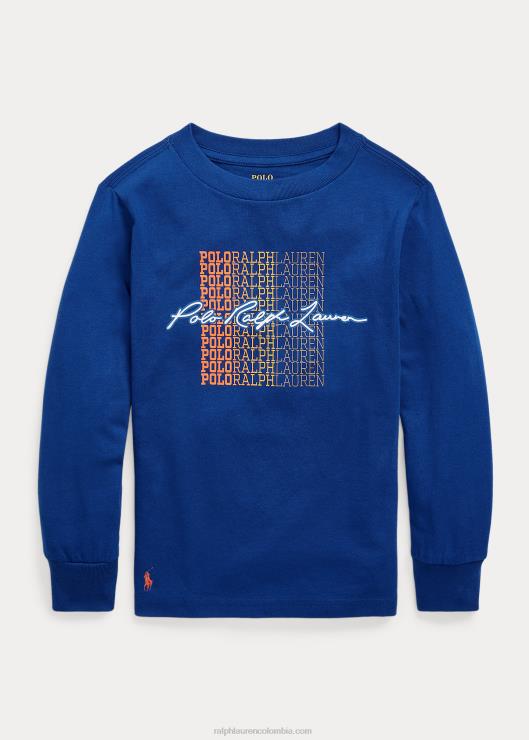 playera de manga larga con logo niños estrella de zafiro Ralph Lauren 2XR2V6461