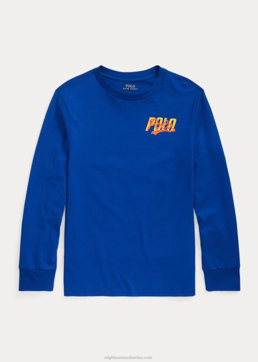 playera de manga larga con logo niños estrella de zafiro Ralph Lauren 2XR2V6669