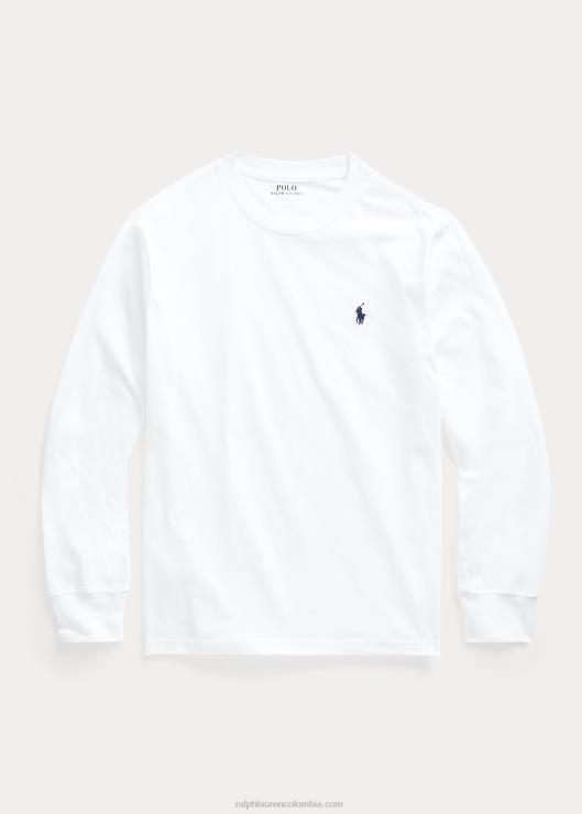 playera de manga larga de jersey de algodón niños blanco Ralph Lauren 2XR2V6288
