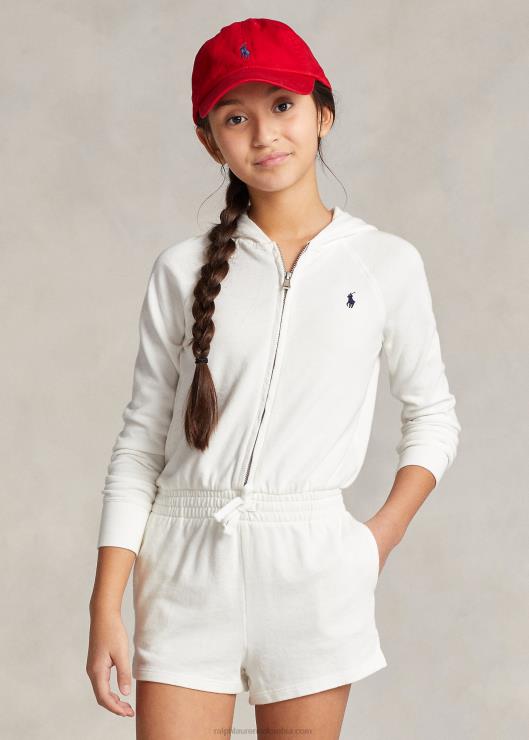 mameluco de manga larga de vellón spa niños lavaplatos blanco Ralph Lauren 2XR2V7182