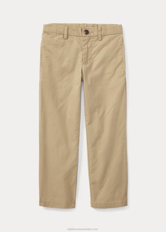 Pantalón recto de sarga flexible para abrasión niños caqui clásico Ralph Lauren 2XR2V5761