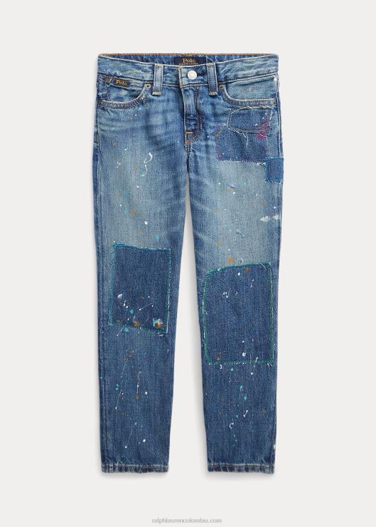 jeans slim boyfriend con estampado de pintura niños lavar Ralph Lauren 2XR2V6870
