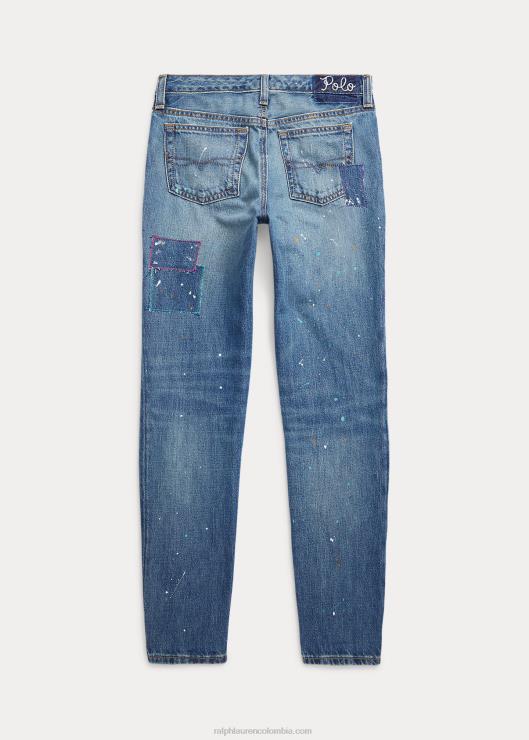 jeans slim boyfriend con estampado de pintura niños lavar Ralph Lauren 2XR2V7144