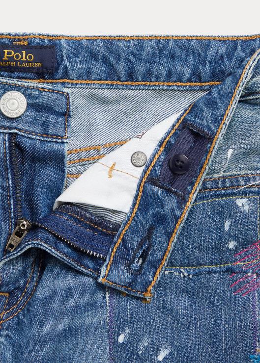 jeans slim boyfriend con estampado de pintura niños lavar Ralph Lauren 2XR2V7144