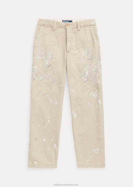 pantalones chinos de corte clásico con salpicaduras de pintura niños lavado tabernero Ralph Lauren 2XR2V6558