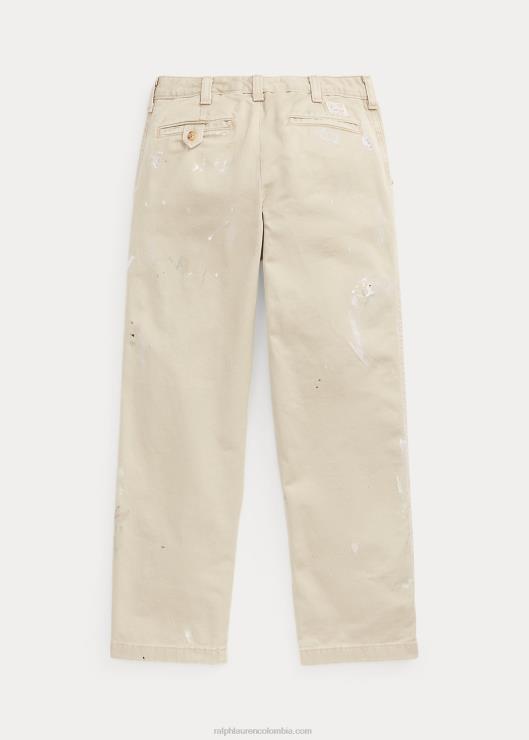 pantalones chinos de corte clásico con salpicaduras de pintura niños lavado tabernero Ralph Lauren 2XR2V6558