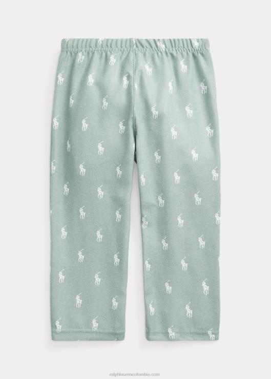 pantalón de dormir de sarga polo pony niños menta descolorida Ralph Lauren 2XR2V6393