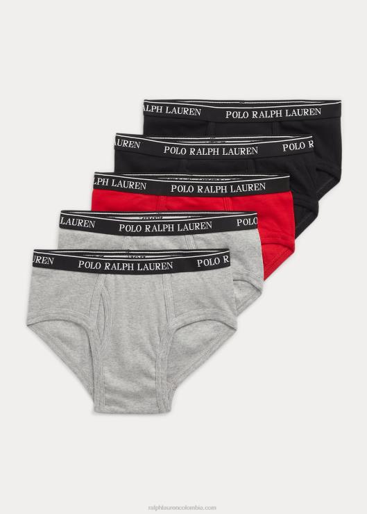 braguita de canalé de algodón pack de 5 niños y sobre brezo/negro Ralph Lauren 2XR2V6406
