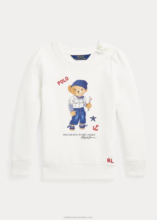sudadera polar con osito polo niños lavaplatos blanco Ralph Lauren 2XR2V7411