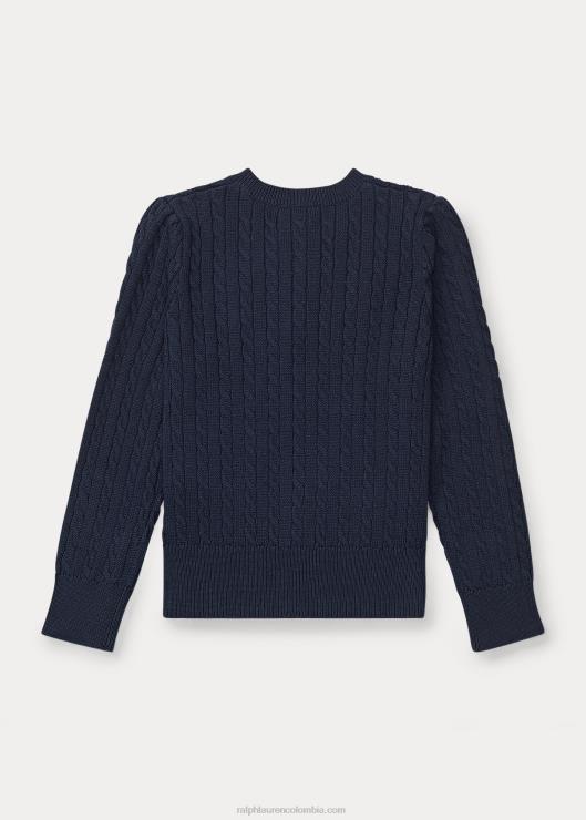 cárdigan con ochos de algodón niños cazador de la marina Ralph Lauren 2XR2V6937