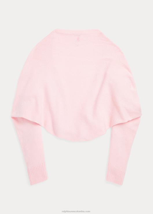 cárdigan corto con hombros descubiertos niños arena rosa Ralph Lauren 2XR2V7504
