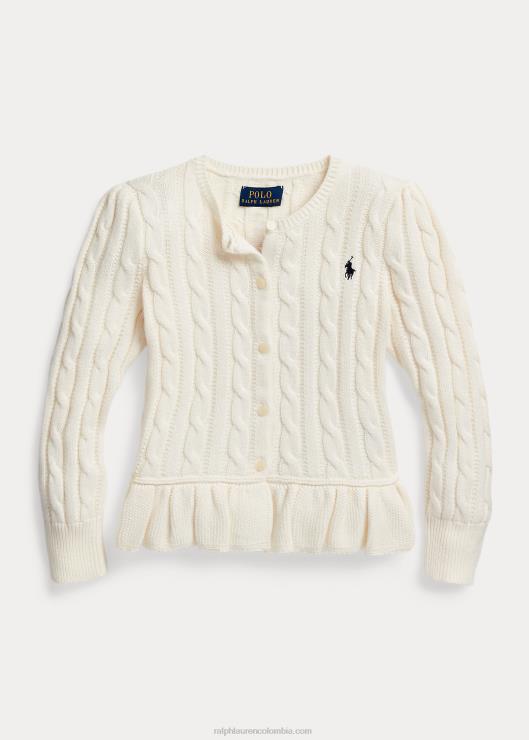 cárdigan tejido de ochos con peplum niños crm de la casa club con refinado Ralph Lauren 2XR2V9992