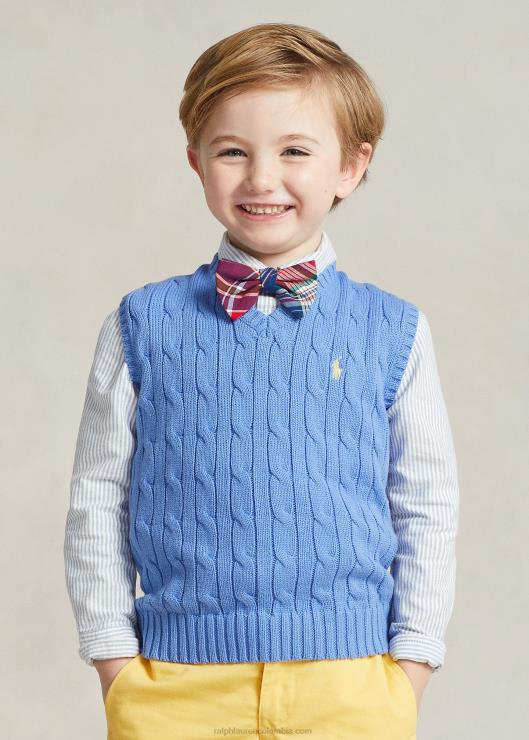 chaleco de punto de ochos de algodón niños puerto isla azul Ralph Lauren 2XR2V6427