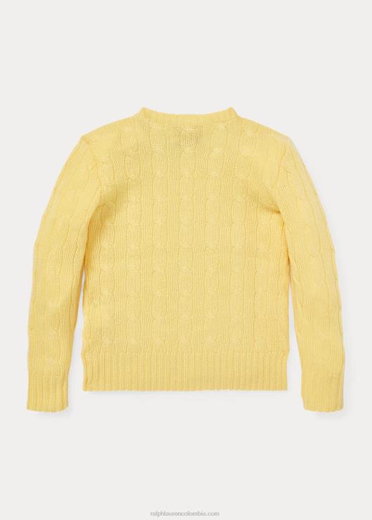 el icónico jersey de punto de ochos de cachemira niños beekman amarillo Ralph Lauren 2XR2V5721