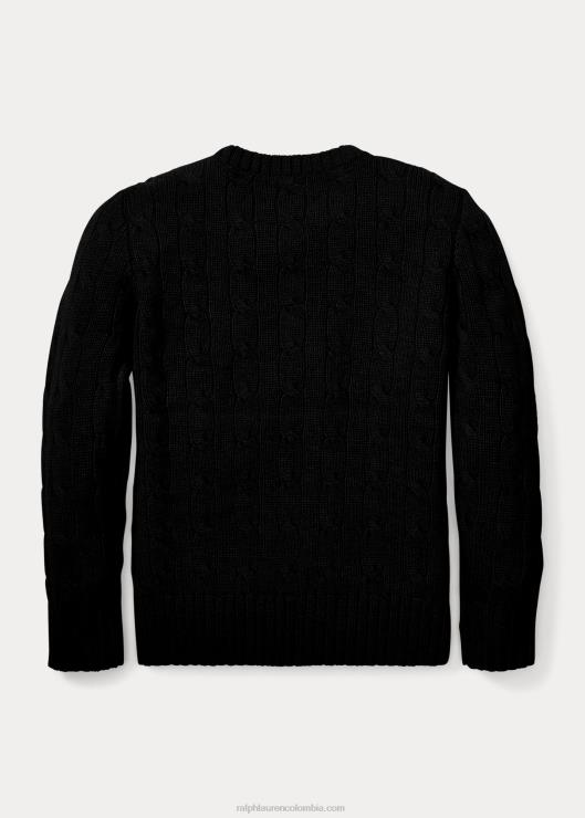 el icónico jersey de punto de ochos de cachemira niños negro Ralph Lauren 2XR2V5726