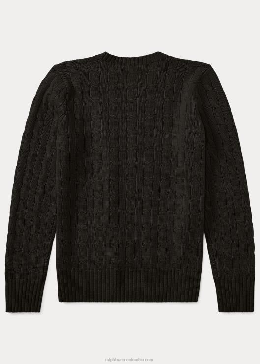 el icónico jersey de punto de ochos de cachemira niños negro Ralph Lauren 2XR2V6215