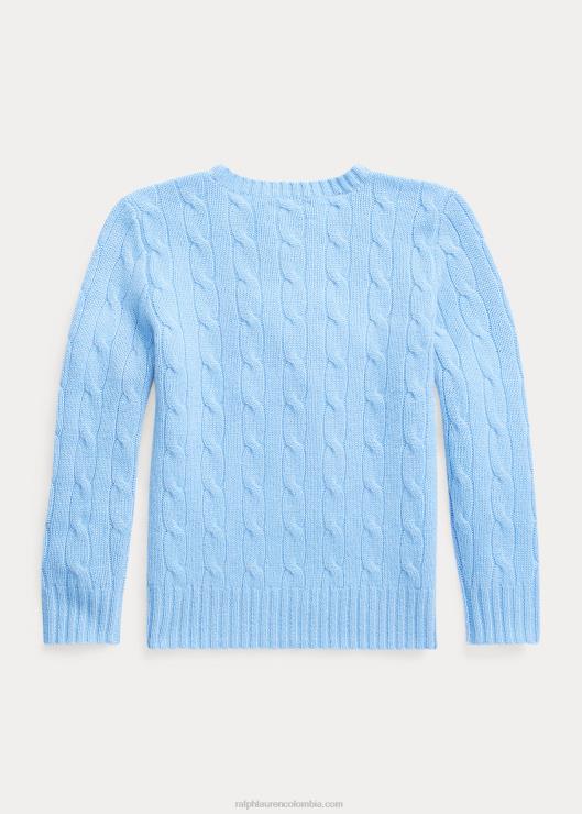 el icónico jersey de punto de ochos de cachemira niños nuevo litchfield azul Ralph Lauren 2XR2V5718