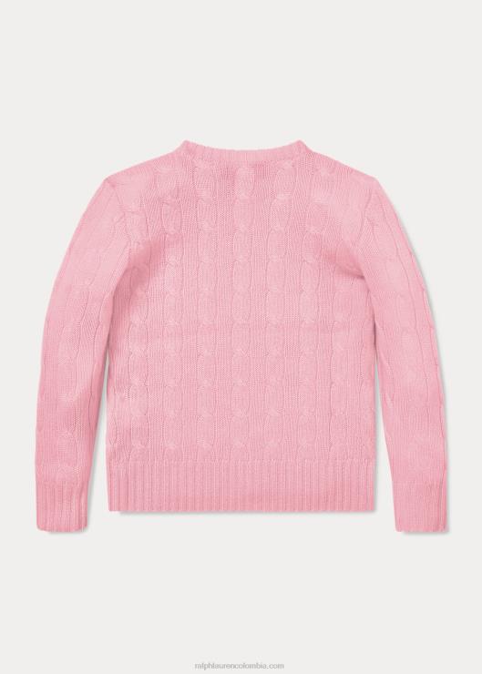 el icónico jersey de punto de ochos de cachemira niños rosa carmelo Ralph Lauren 2XR2V5723
