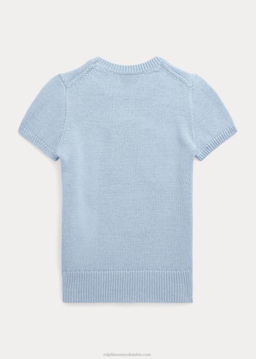 jersey de manga corta con osito de polo niños finca azul Ralph Lauren 2XR2V7055