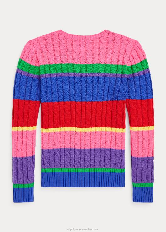 jersey de ochos de algodón a rayas niños nuevo iris multi Ralph Lauren 2XR2V6973