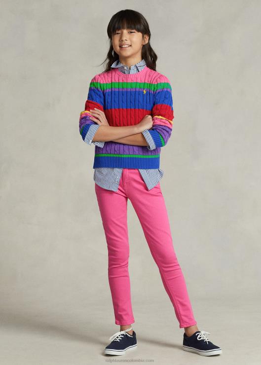 jersey de ochos de algodón a rayas niños nuevo iris multi Ralph Lauren 2XR2V6973