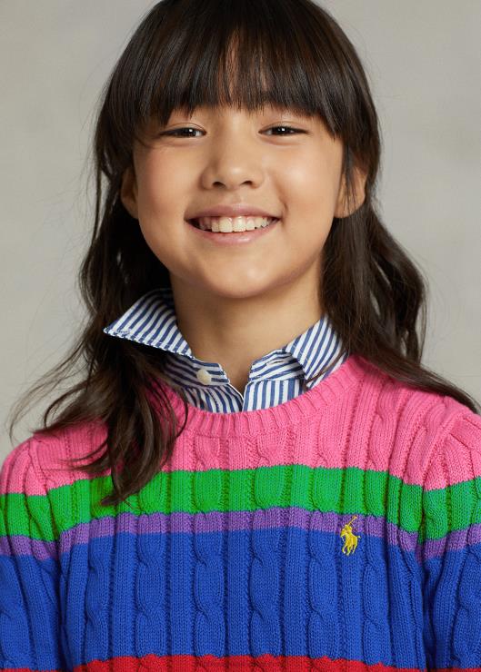 jersey de ochos de algodón a rayas niños nuevo iris multi Ralph Lauren 2XR2V6973