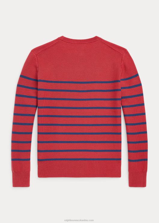 jersey de punto de malla a rayas niños Ají picante Ralph Lauren 2XR2V9934