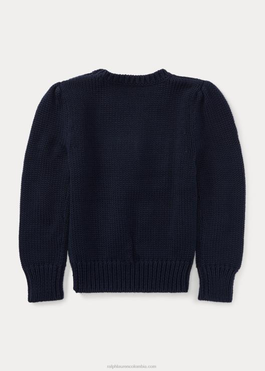 suéter con cuello redondo y bandera niños cazador de la marina Ralph Lauren 2XR2V6793