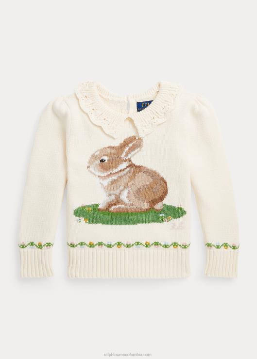 suéter de algodón con conejito de año nuevo lunar niños crema de la casa club Ralph Lauren 2XR2V6733