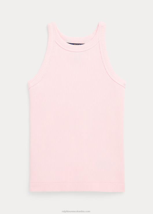 camiseta sin mangas de canalé niños rosa acacia Ralph Lauren 2XR2V7440