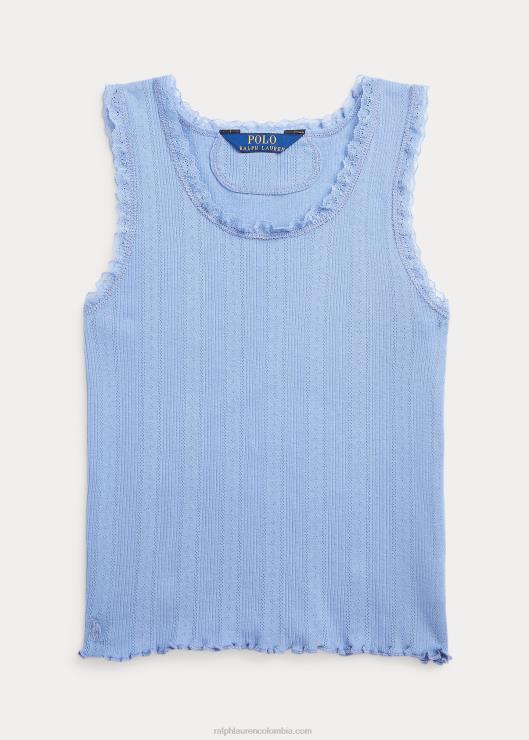 camiseta sin mangas de punto pointelle niños canal azul Ralph Lauren 2XR2V7078