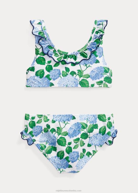 traje de baño de dos piezas con volantes florales niños lenox hortensia floral Ralph Lauren 2XR2V6873