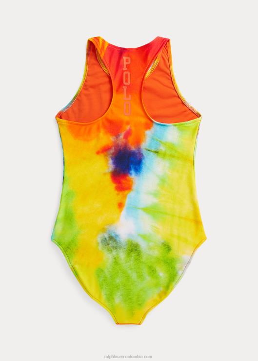 traje de baño de una pieza con estampado tie-dye niños teñido anudado Ralph Lauren 2XR2V7306