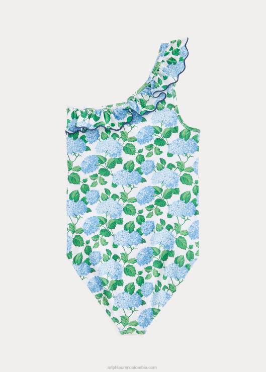 traje de baño de una pieza con volantes florales niños lenox hortensia floral Ralph Lauren 2XR2V7328