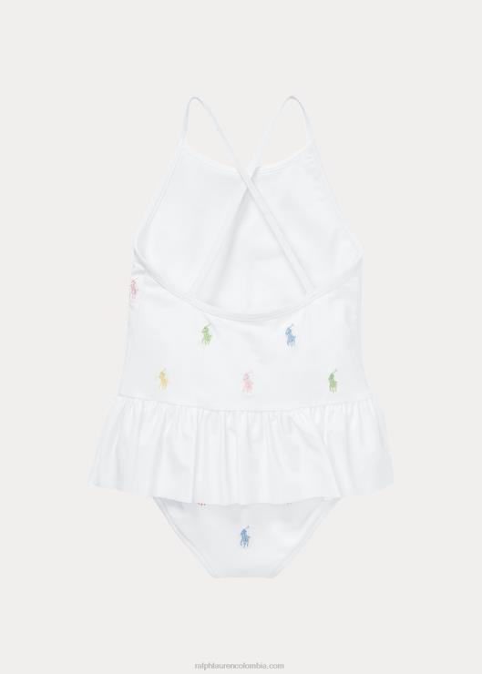 traje de baño de una pieza de pony de polo niños blanco Ralph Lauren 2XR2V9974