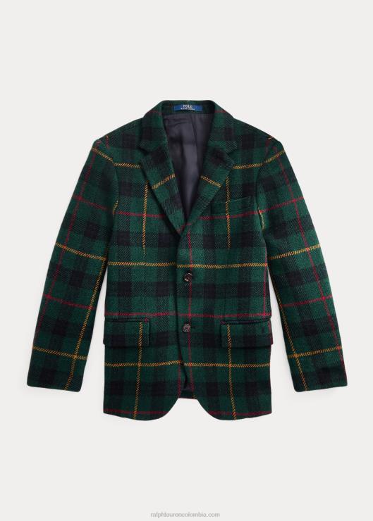 chaqueta de traje de lana a cuadros niñosRalph Lauren 2XR2V6269