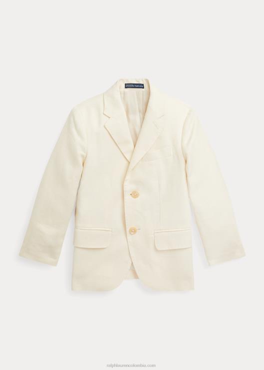 chaqueta de traje de polo de lino niños crema ligera Ralph Lauren 2XR2V5811